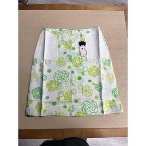 Custo Barcelona NWT Light Green Floral Cotton Knee Length Skirt Size 2